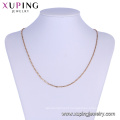 44146 Promote price modern style brief design jewelry copper alloy gold plated unisex chain necklace